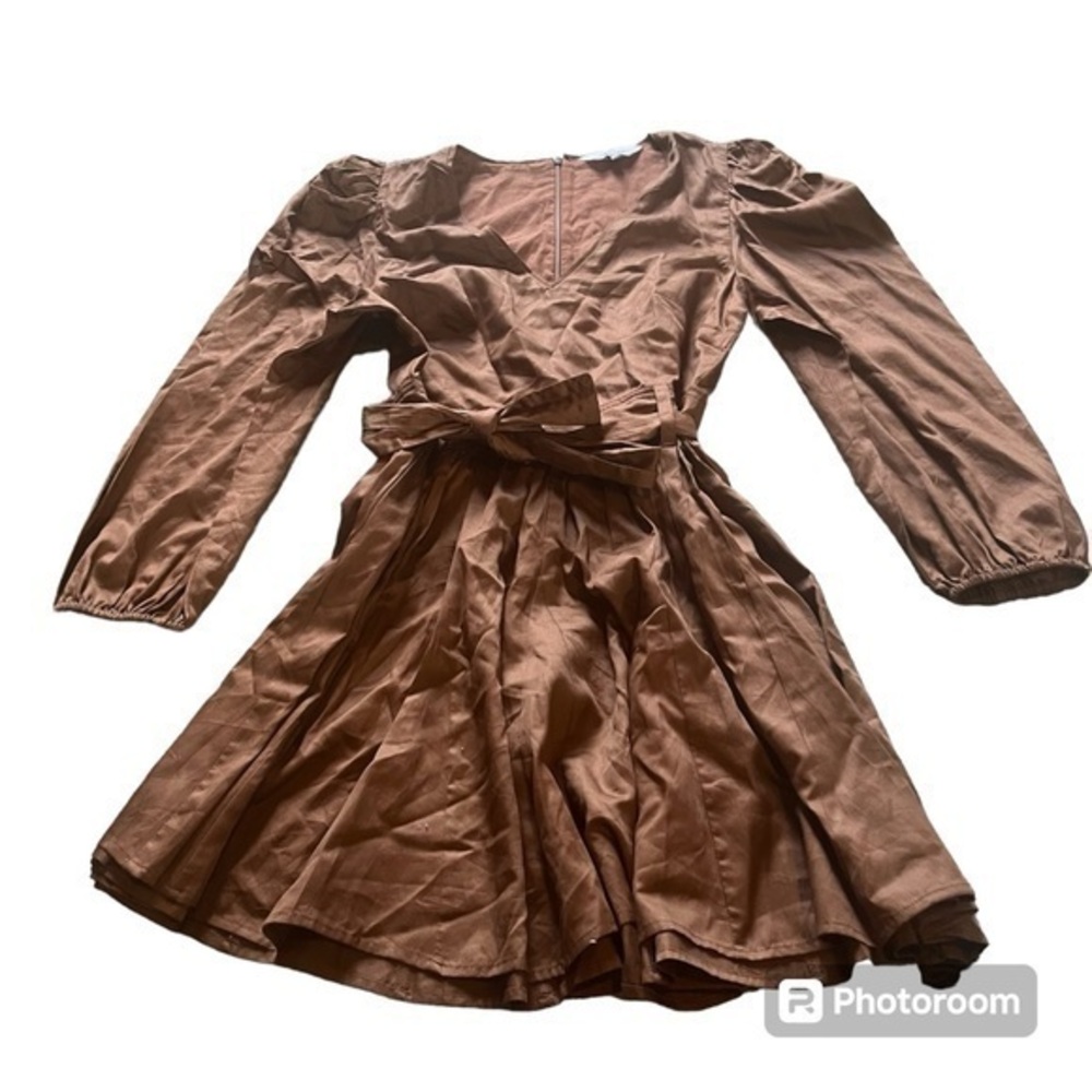 LaRoque original Brown long sleeve tie dress